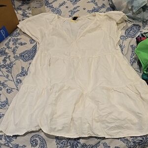 Nwot White Flowy Dress